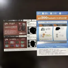 glo最新デバイスの割引券、サンプルたばこの引換券 Ponta200ポイント