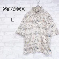 【STRABE】総柄 ハーフジップ 半袖カットソー L 花柄 y2347