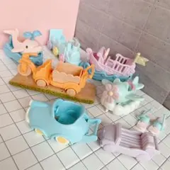 2 未使用　シルバニア　赤ちゃんサイズ　乗り物遊具セット　ゆうえんちののりもの