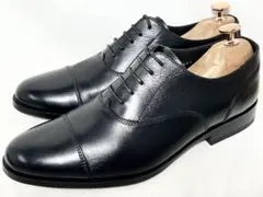 美品 SUIT SELECT 25.5 レザーストレートチップシューズ ブラック