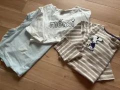 プティマイン 130㎝ 3つセット売り 半袖長袖Tシャツ スヌーピー