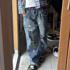auskou リメイクデニムパンツ　denim pants Y2K 襤褸 リペア
