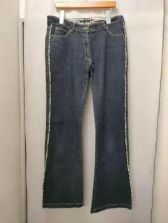 美品　バーバリーロンドン デニム レディース 38 ネイビー BURBERRY BURBERRY - 古着 BURBERRY バーバリー ストレートデニムパンツ