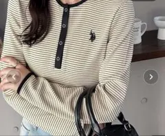 U.S.POLOASSNワンポイント刺繍 ワッフルヘンリーカットソー　本日のみ