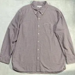 ビッグサイズ5L 綺麗めギンガムチェックシャツ 赤白 ゆるダボ 春秋 コットン