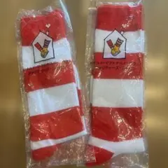 マクドナルド 赤白ストライプソックス　大人サイズ　23〜28センチ　新品未使用