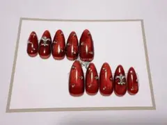 ネイルチップ 現品 赤 マグネットネイル