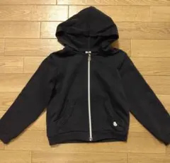 プチバトー　ネイビー　パーカー　110cm ポケット　フリル