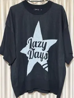Lazy Days プリント オーバーサイズニット