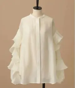 【セレモニー】A part by アパートバイ C*フリルスリーブブラウス