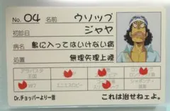 ワンピース パロディカード【ウソップ・診察券 チョッパークリニック】