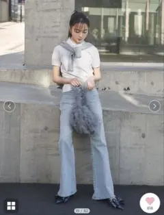 snidel Sustainableストレッチフレアデニムパンツ