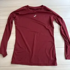 アシックス　ワイン色　アンダーシャツ