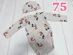 新品未使用＊ミッキー総柄ロンパース&帽子セット