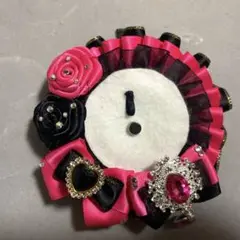 ロゼット ブラック×ピンク3