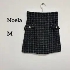 Noela チェック柄 ツイードミニスカート Mサイドポケット　c181③