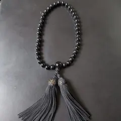 黒い数珠 丸型 タッセル付き