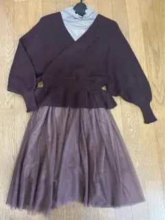 【新品】カシュクールニットのセットアップ