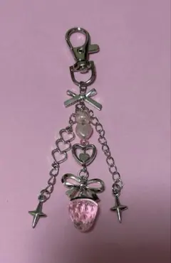 ビーズキーホルダー ピンク 韓国 y2k コレクトブック