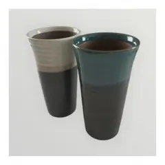 ビールグラス 陶器製ビアタンブラー 2個セット コースター付き