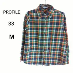 PROFILE プロフィール チェックシャツ ネルシャツ 長袖 コットン Mのサムネイル