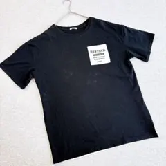 イング　刺繍文字Can Can掲載品バックバイカラーTシャツM ブラックホワイト