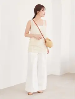 【美品】Plage プラージュ MESHタンクトップ ノースリーブ ナチュラルのサムネイル