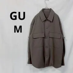 ジーユー▶CPOシャツジャケット ブラウン オーバーサイズ 長袖 M