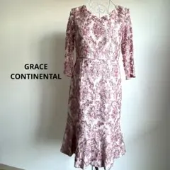 美品✨️GRACE CONTINENTAL チュールラメ刺繍ワンピース 36