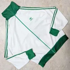 超希少✨adidas80s西ドイツデサント社製ヴィンテージトラックジャケット緑白