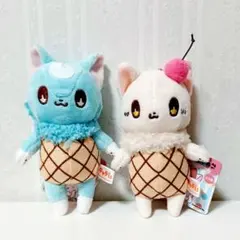 アイスみたいなねこ ぬいぐるみマスコット バニラ　ソーダ　2種セット