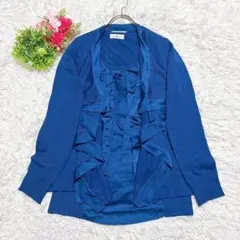 【ビアッジョブルー】 アンサンブル カーディガン トップス フリル （M） 青