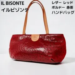IL BISONTE イルビゾンテ レザー ハンドバッグ ボルドー 赤茶色 良品