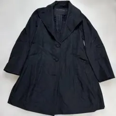 ヒロココシノ　薄手　ドット柄コート　ブラック　Lサイズ　美品