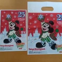 東京ディズニーリゾート 2008年クリスマスショップ袋セット　大小２枚
