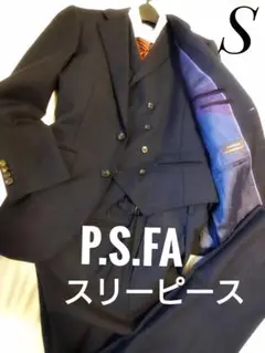 P.S.FA セットアップスーツ　スリーピース　ネイビー　チェック　S