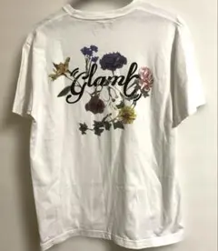 glamb ホワイト Tシャツ 花柄バッグプリント　ポケット付き