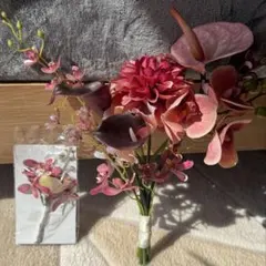 【ウェディング　アーティフィシャルフラワー】ピンク系・ダリア（結婚式前撮り）