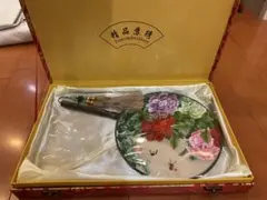 刺繍入り団扇 精品蘇繍 牡丹柄 扇子のサムネイル