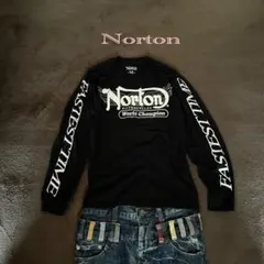 Norton ロンT プリント　刺繍　street アメカジ　バイカー swag