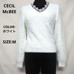 CECIL McBEE/セシルマクビー/ニットセーター/M/ホワイト/