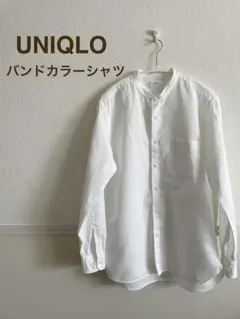 UNIQLO ユニクロ リネンコットンバンドカラーシャツ M