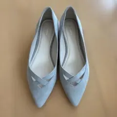 AU BANNISTER グレー スエード調 フラットシューズ