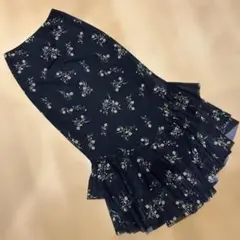 ZARA フラワープリント フレアロングスカート M