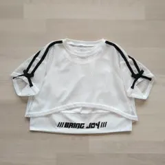 メッシュ袖リボンレイヤード風半袖Ｔシャツ 150