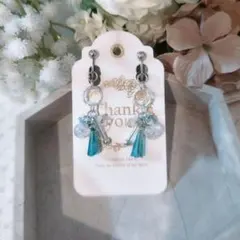 Blue╰(*´︶`*)╯様専用三角ガラスコーンビーズ/イヤリング/鈴丸ビーズ