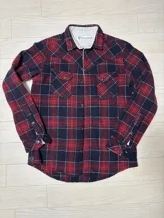University of Oxford 長袖ネルシャツ　赤　紺　チェック　M
