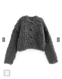 GRL ラウンドネックシャギーショート丈カーディガン