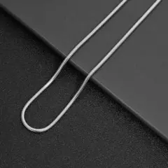 50cm スネークチェーンネックレス シルバー シンプル 男女兼用