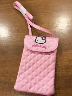 Hello Kitty キルティング スマホショルダーバッグ ピンク